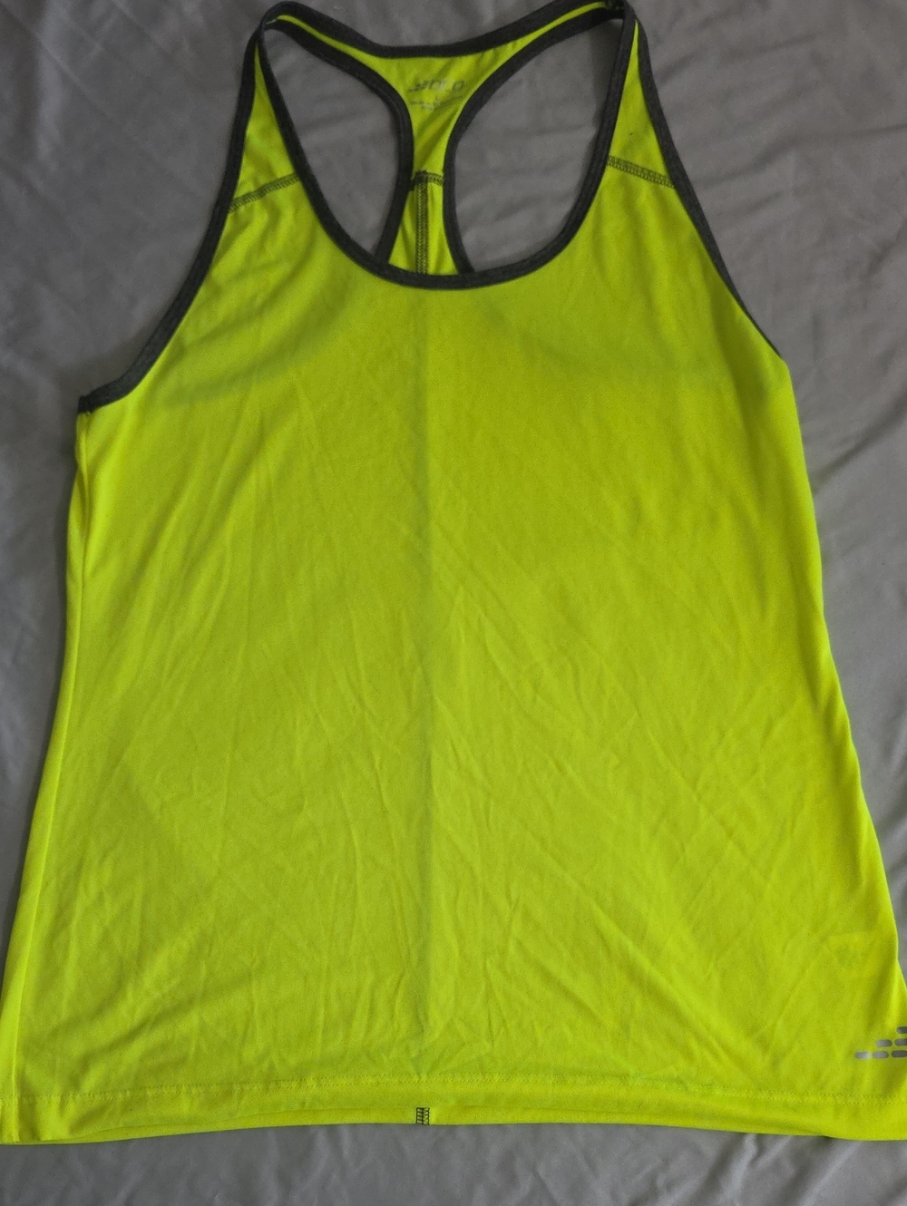 bcg Neon Yellow Racerback Tank with Contrast Trim